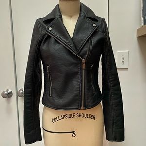 Faux leather biker jacket
